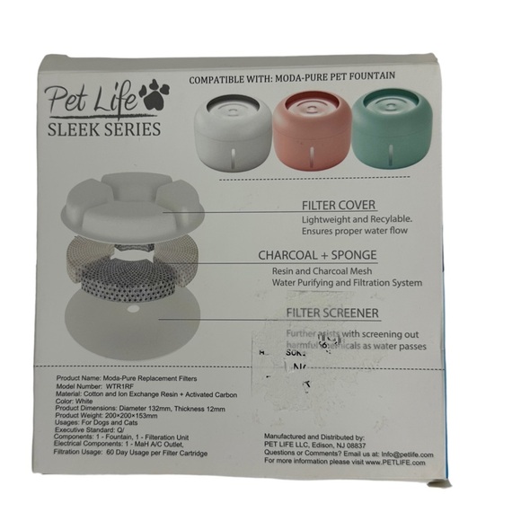 NWT Pet Life Moda Pure Filter Dog Cat Fountain Replacement Filter White New - Picture 9 of 9